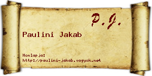 Paulini Jakab névjegykártya